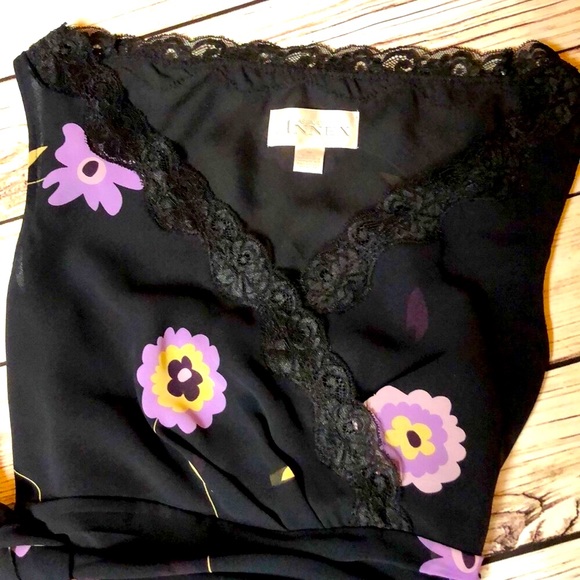 Floral Wrap Top Casual Corner Posey Blouse - Picture 4 of 7